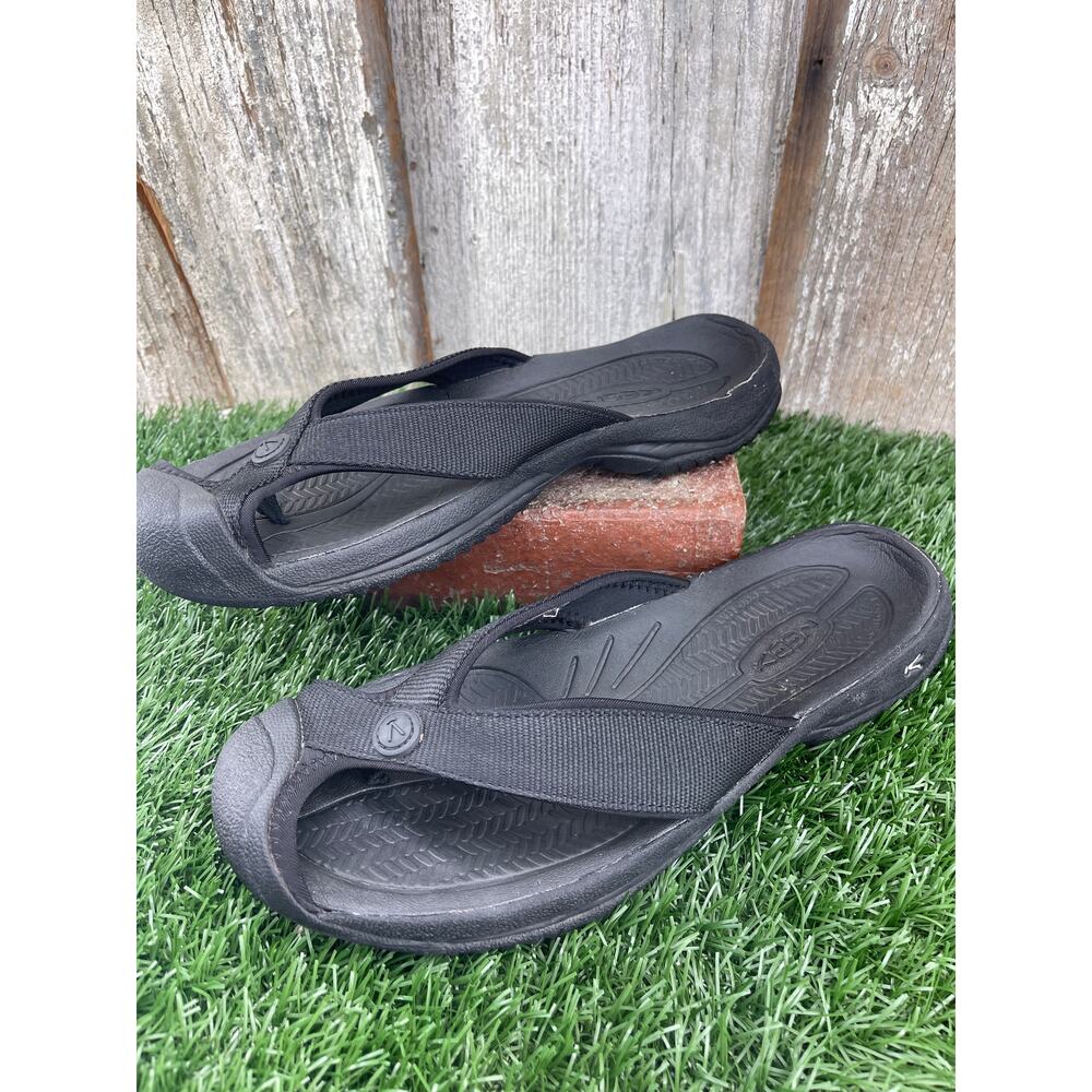 KEEN Men's Waimea Black Gorp Gorpcore Black Bumper Toe Thong Sandals Men's 9.5